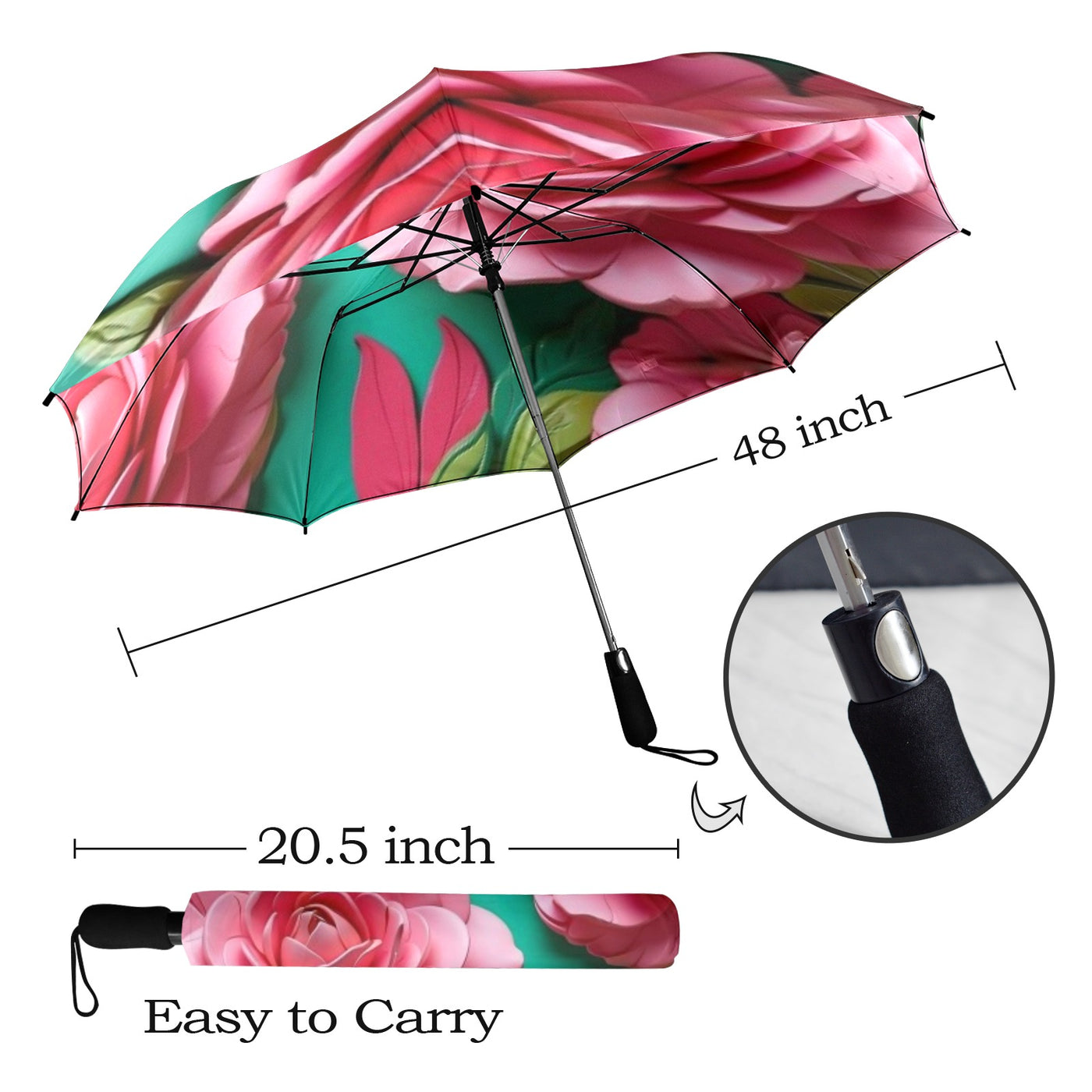 Custom Photo Umbrella – Personalized Rain Gear Semi-Automatic Foldable Umbrella