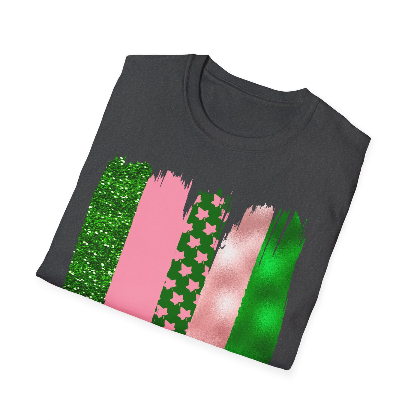 Pink & Green Brushstroke Sorority-Inspired T-Shirt – Glitter, Glam, & Greek Pride