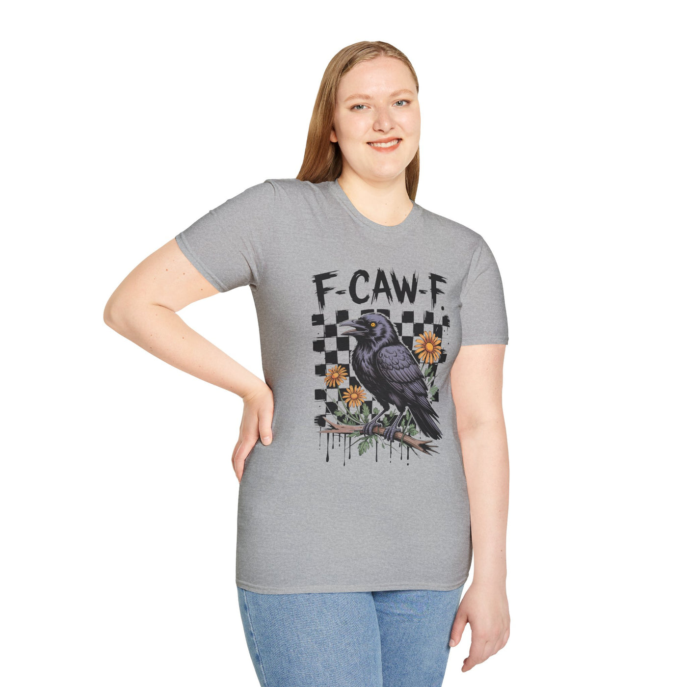 F-CAW-F Halloween Raven Graphic Tee | Spooky Fall Shirt for Halloween Lovers