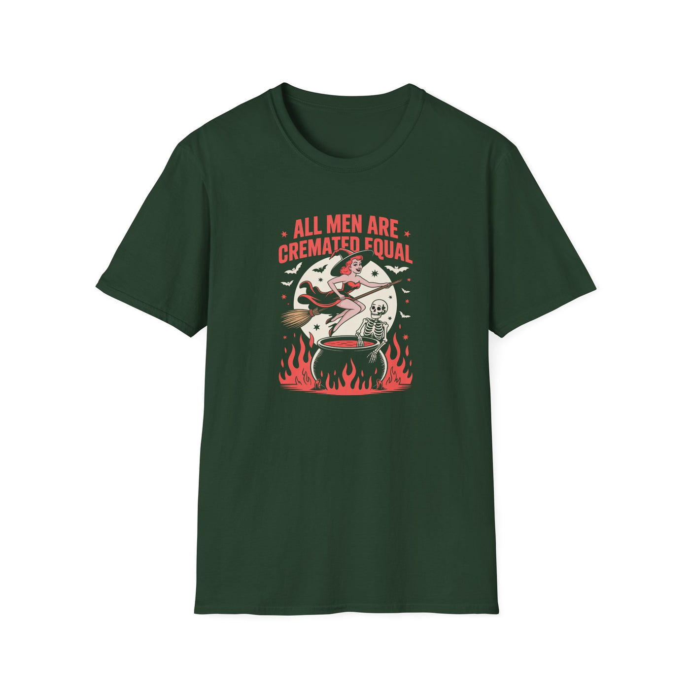 “All Men Are Cremated Equal” Funny Halloween Witch T-Shirt