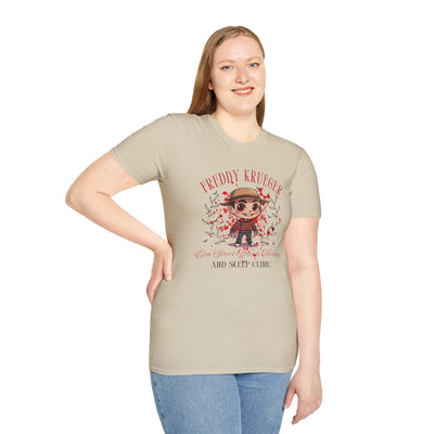 Freddy Krueger Halloween tee featuring a chibi design, perfect for horror fans and spooky gatherings.