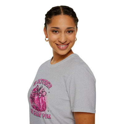 In October We Wear Pink Breast Cancer Awareness T-Shirt