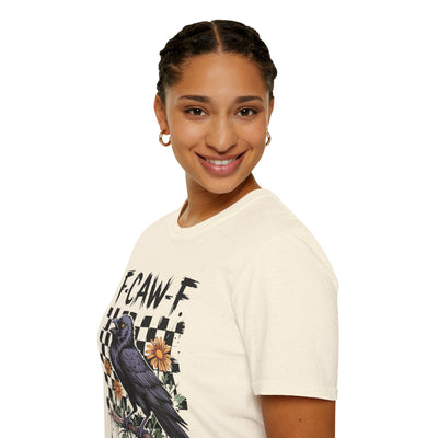 F-CAW-F Halloween Raven Graphic Tee | Spooky Fall Shirt for Halloween Lovers
