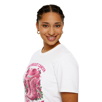 Give Breast Cancer the Boot | Pink Ribbon Floral Awareness Tee