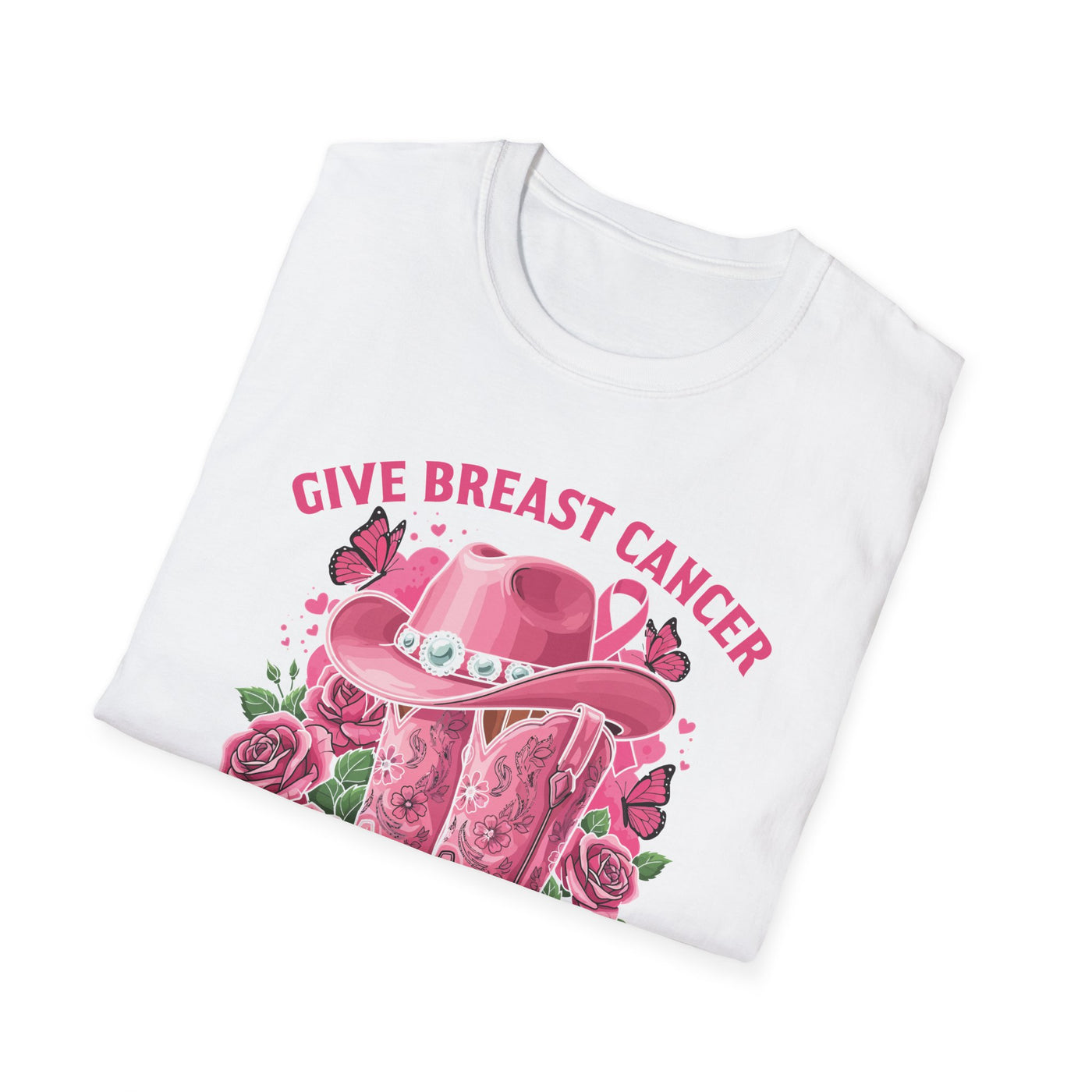 Give Breast Cancer the Boot | Pink Ribbon Floral Awareness Tee