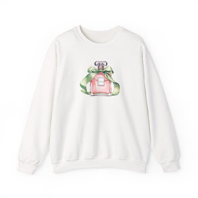Pretty & Powerful Sorority-Inspired Perfume Bottle Sweatshirt | Chic Pink & Green Pullover