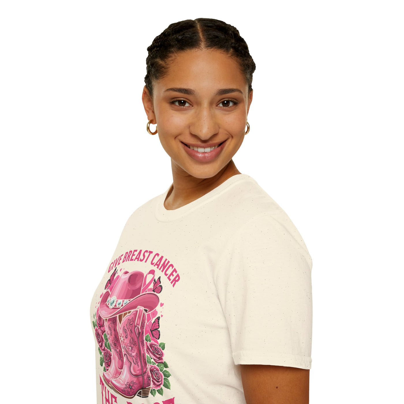 Give Breast Cancer the Boot | Pink Ribbon Floral Awareness Tee