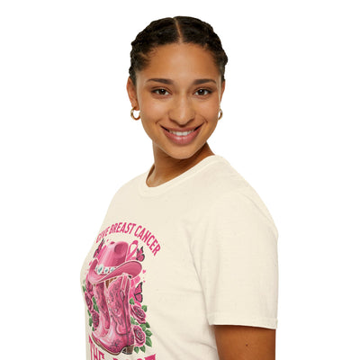 Give Breast Cancer the Boot | Pink Ribbon Floral Awareness Tee