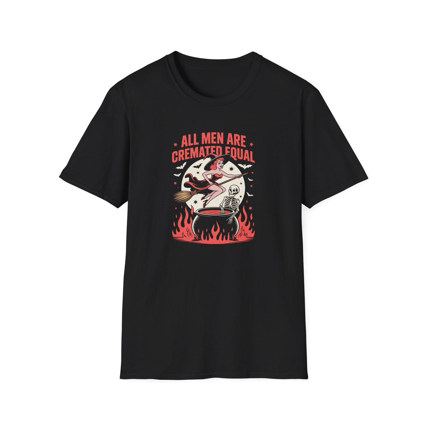 “All Men Are Cremated Equal” Funny Halloween Witch T-Shirt