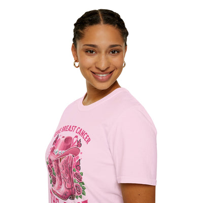 Give Breast Cancer the Boot | Pink Ribbon Floral Awareness Tee