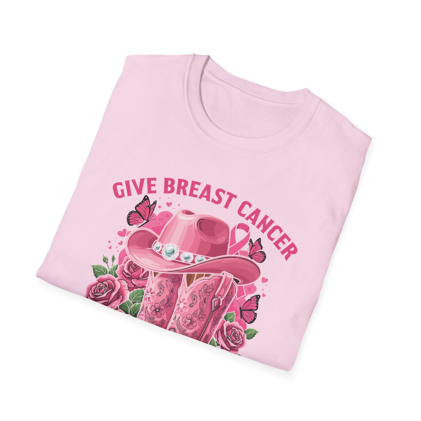 Give Breast Cancer the Boot | Pink Ribbon Floral Awareness Tee