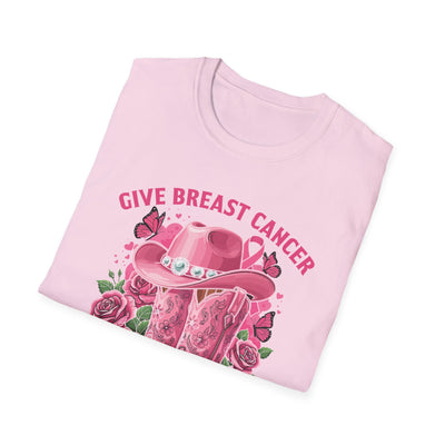 Give Breast Cancer the Boot | Pink Ribbon Floral Awareness Tee