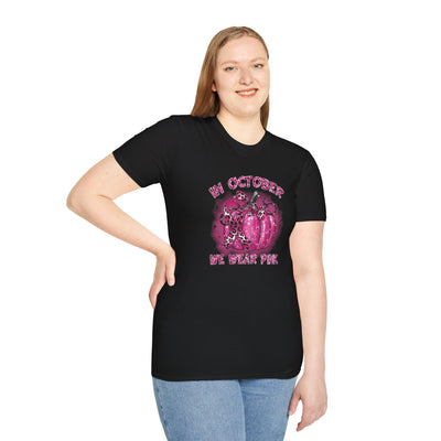 In October We Wear Pink Breast Cancer Awareness T-Shirt