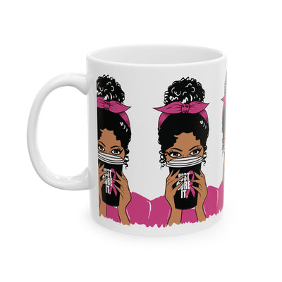 Empowered Sips: Breast Cancer Awareness Coffee Mug – 11oz & 15oz