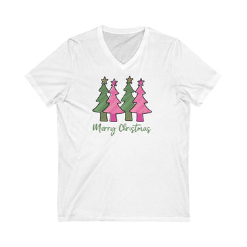 Christmas Spirit Unisex V-Neck Tee - Lightweight and Stylish