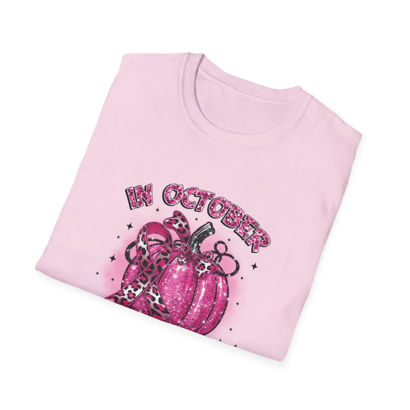 In October We Wear Pink Breast Cancer Awareness T-Shirt