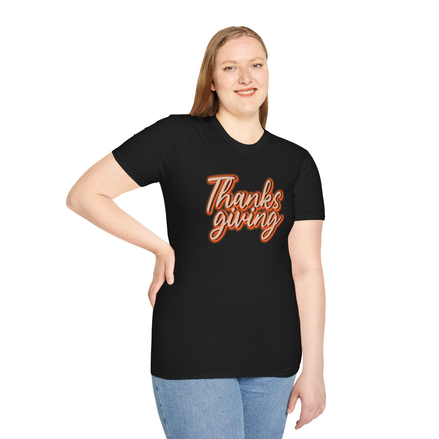 Thanksgiving Unisex Softstyle T-Shirt, Fall Festive Tee, Family Gathering Shirt, Autumn Celebration Apparel, Gratitude Gift