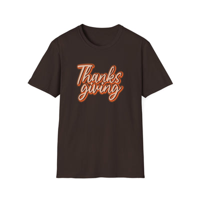 Thanksgiving Unisex Softstyle T-Shirt, Fall Festive Tee, Family Gathering Shirt, Autumn Celebration Apparel, Gratitude Gift