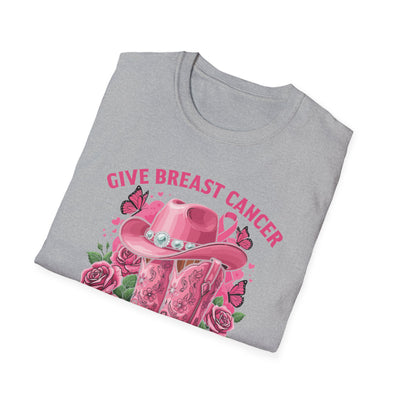 Give Breast Cancer the Boot | Pink Ribbon Floral Awareness Tee