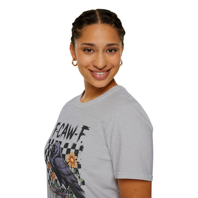 F-CAW-F Halloween Raven Graphic Tee | Spooky Fall Shirt for Halloween Lovers