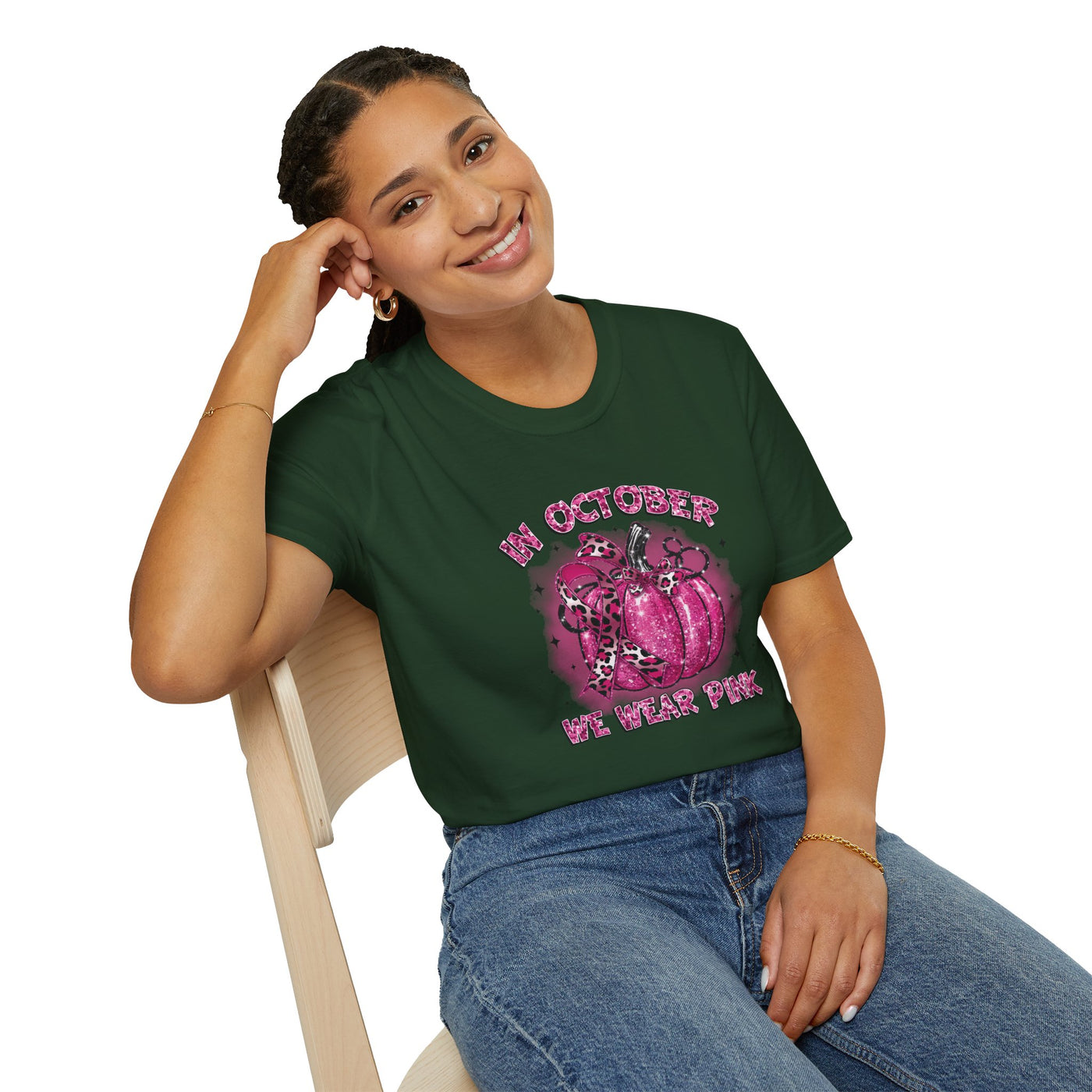 In October We Wear Pink Breast Cancer Awareness T-Shirt