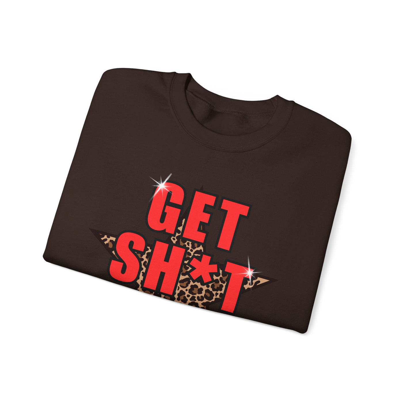 “Get Stuff Done” Motivational Graphic Sweatshirt | Bold Leopard Star Design