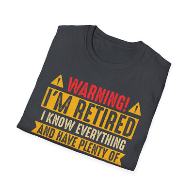 Funny Retirement T-Shirt – “Warning: I’m Retired” Unisex Tee | Retirement Gift for Him or Her