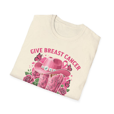 Give Breast Cancer the Boot | Pink Ribbon Floral Awareness Tee