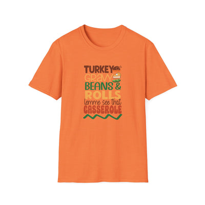 Turkey, Gravy, Beans & Rolls T-Shirt | Funny Thanksgiving Tee for Food Lovers