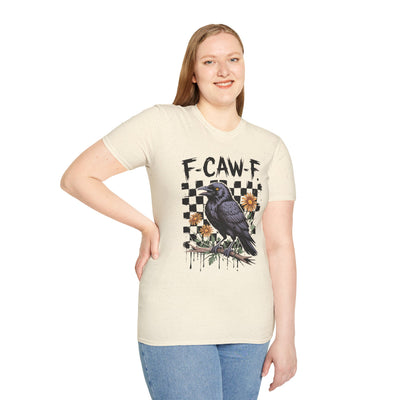 F-CAW-F Halloween Raven Graphic Tee | Spooky Fall Shirt for Halloween Lovers