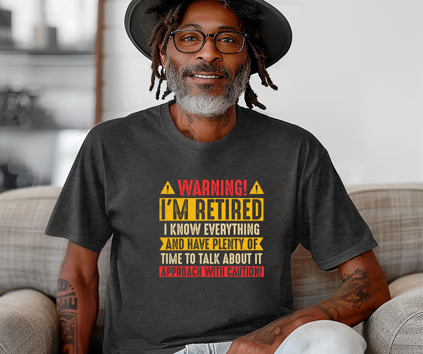 Funny Retirement T-Shirt – “Warning: I’m Retired” Unisex Tee | Retirement Gift for Him or Her