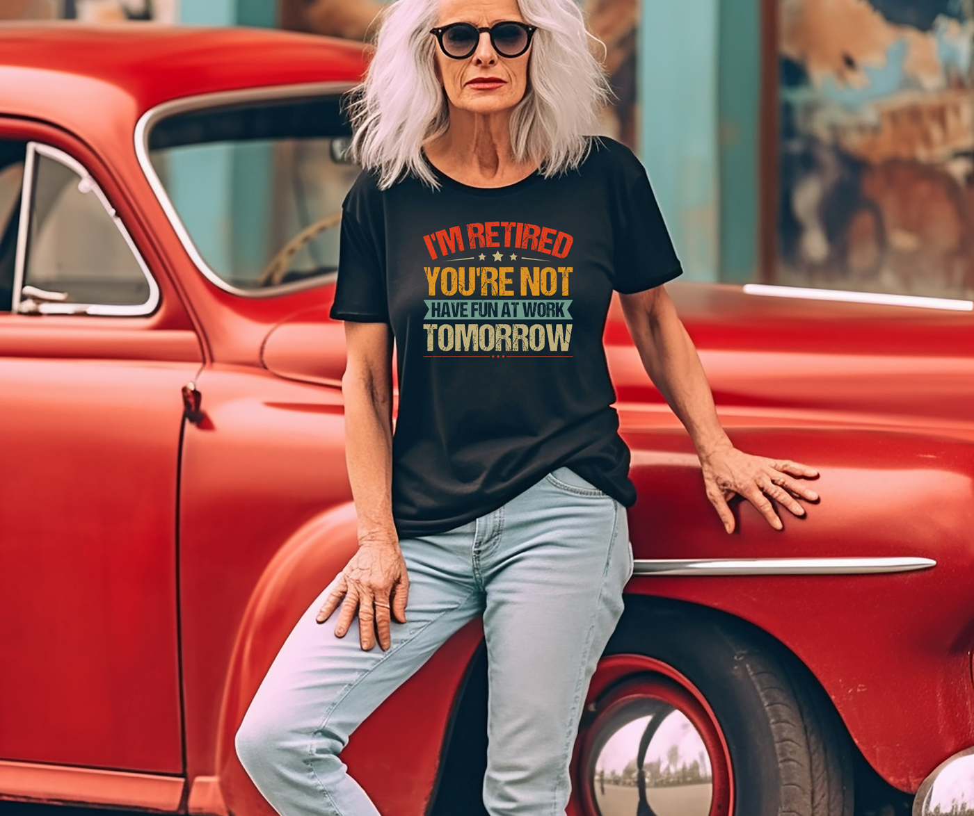 "I'm Retired, You're Not" Funny Unisex Retirement T-Shirt – Bold, Retro-Inspired Gift for Retirees