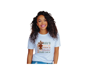 Fall-inspired tee featuring a faith-based message about change, perfect for autumn outings.