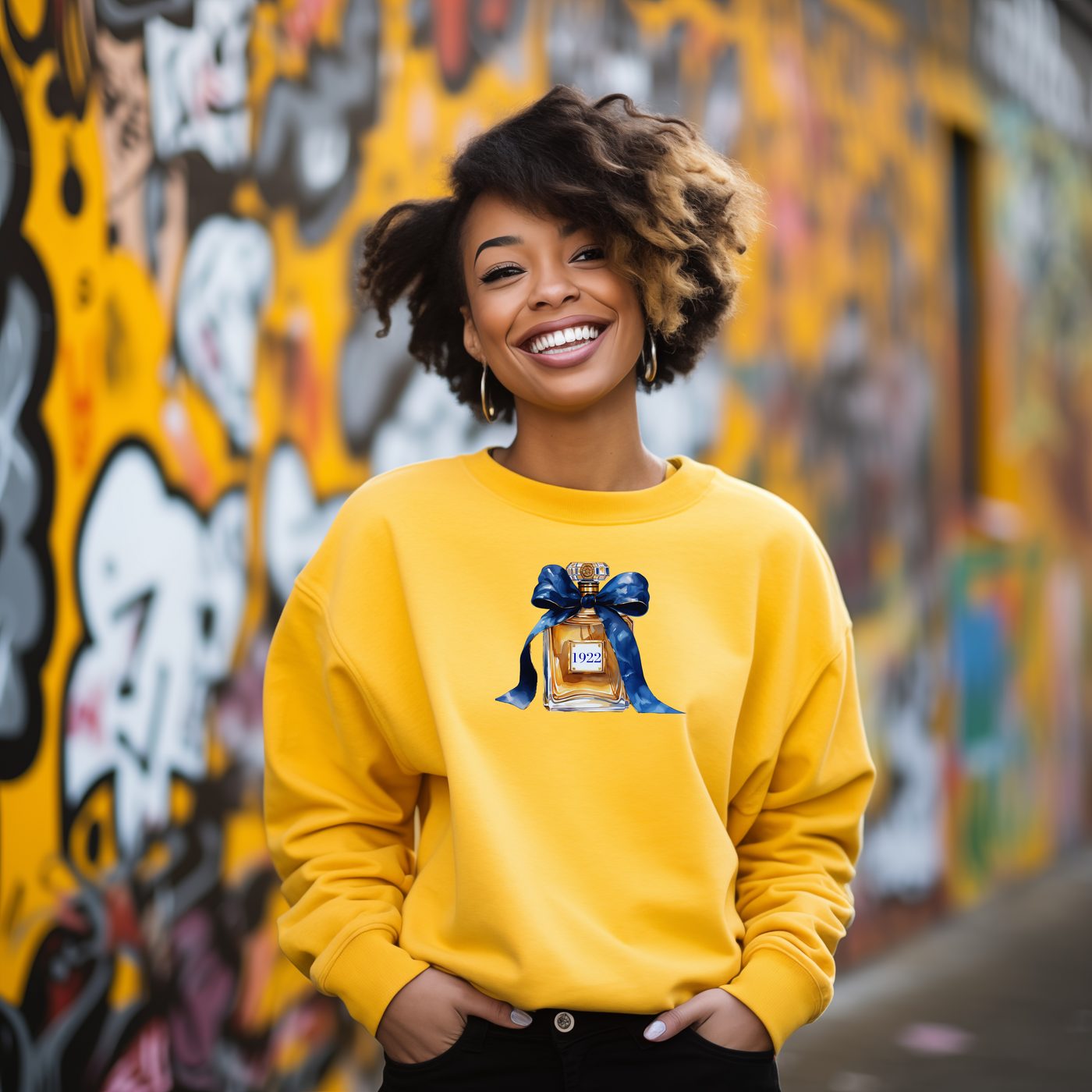 1922 Inspired Perfume Bottle Sweatshirt | Chic Sorority-Inspired Fall Fashion