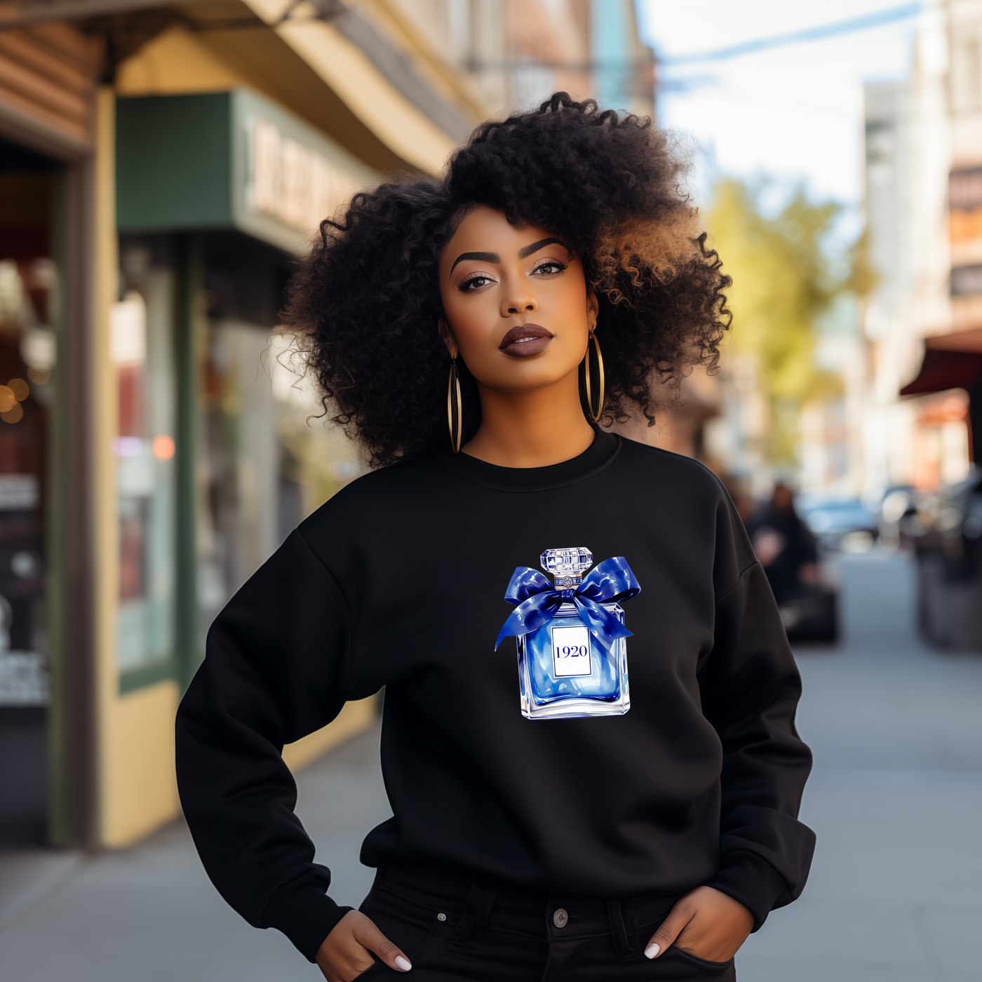 1920 Inspired Perfume Bottle Sweatshirt | Elegant Sorority-Inspired Fashion