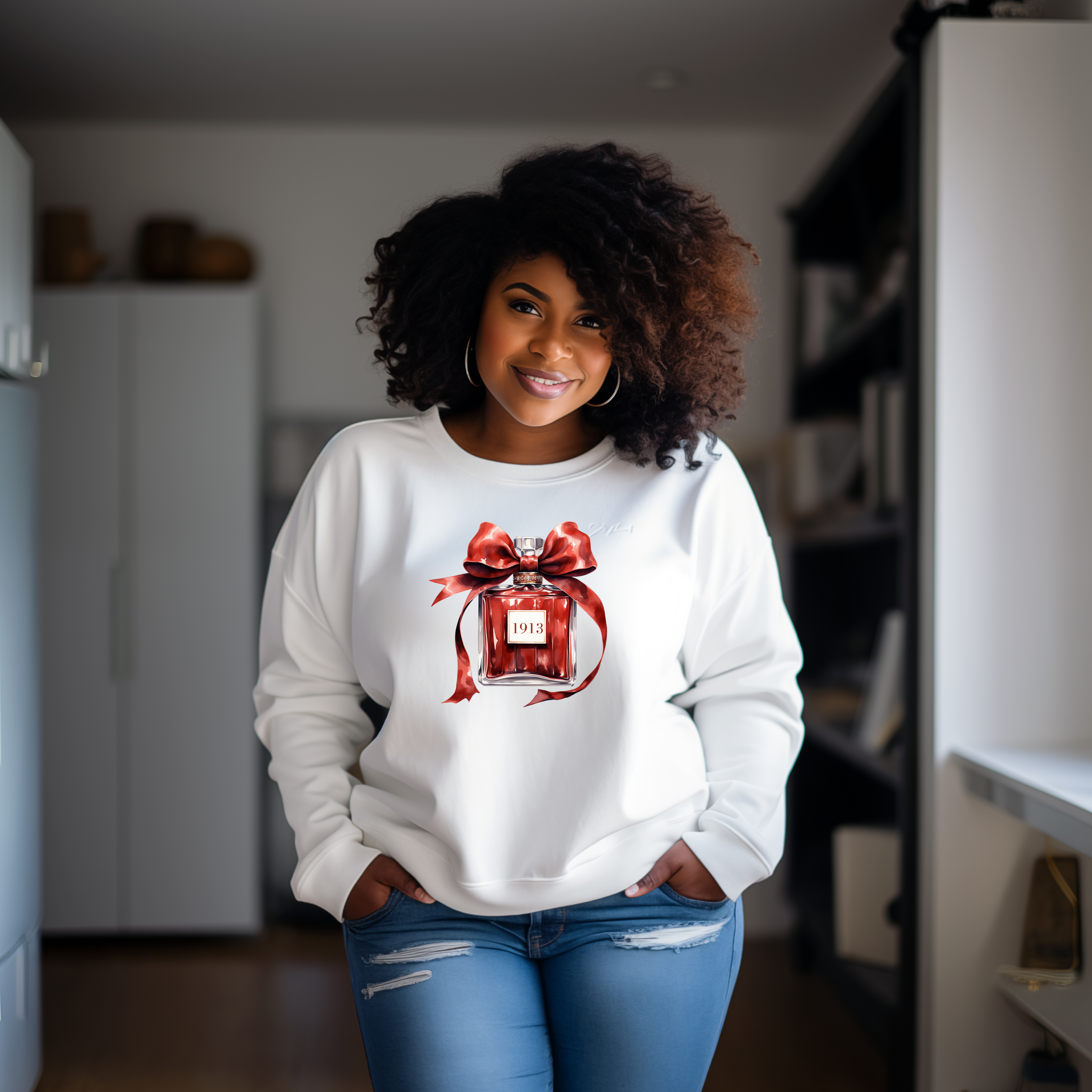 1913 Inspired Perfume Bottle Sweatshirt | Bold, Elegant Sorority-Inspired Style