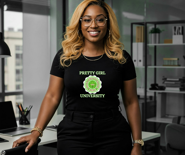 Pretty Girl University T-Shirt | Chic Sorority-Inspired Tee for Confident Women