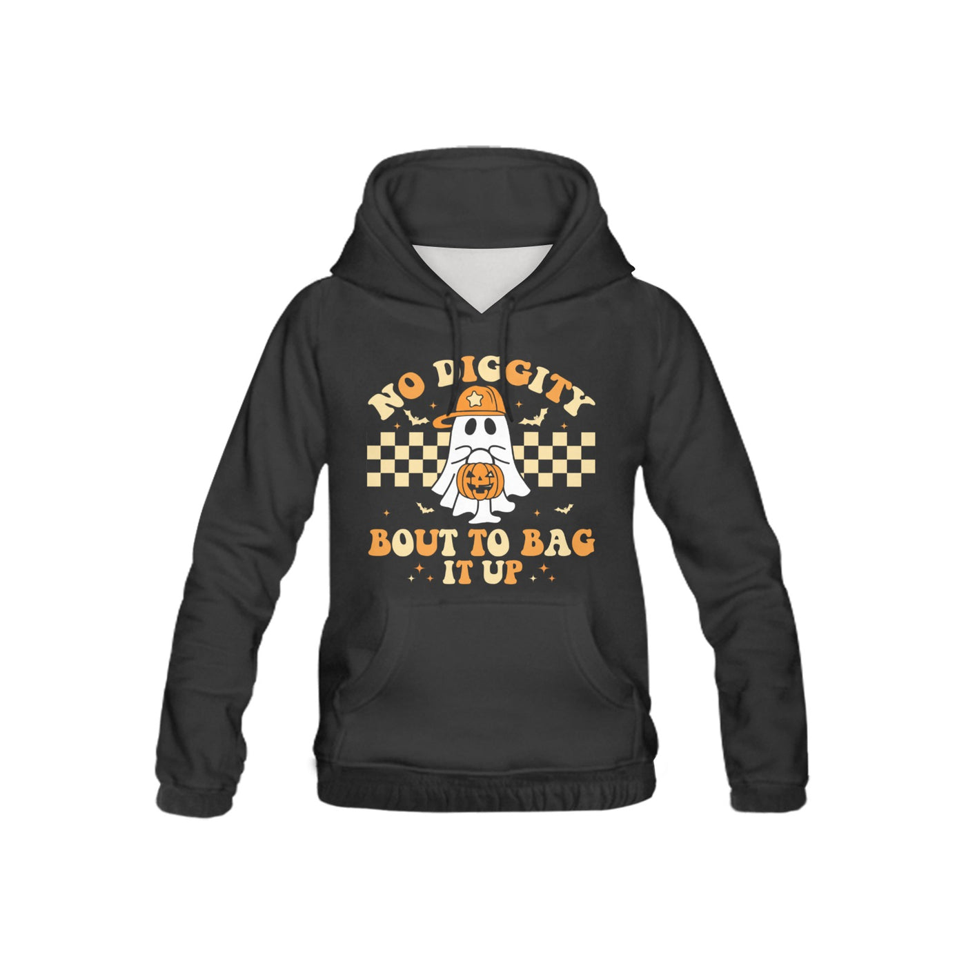 Kids Halloween Hoodie – “No Diggity" Bout to Bag It Up” Spooky Cute Hoodie