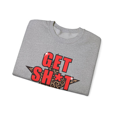 “Get Stuff Done” Motivational Graphic Sweatshirt | Bold Leopard Star Design