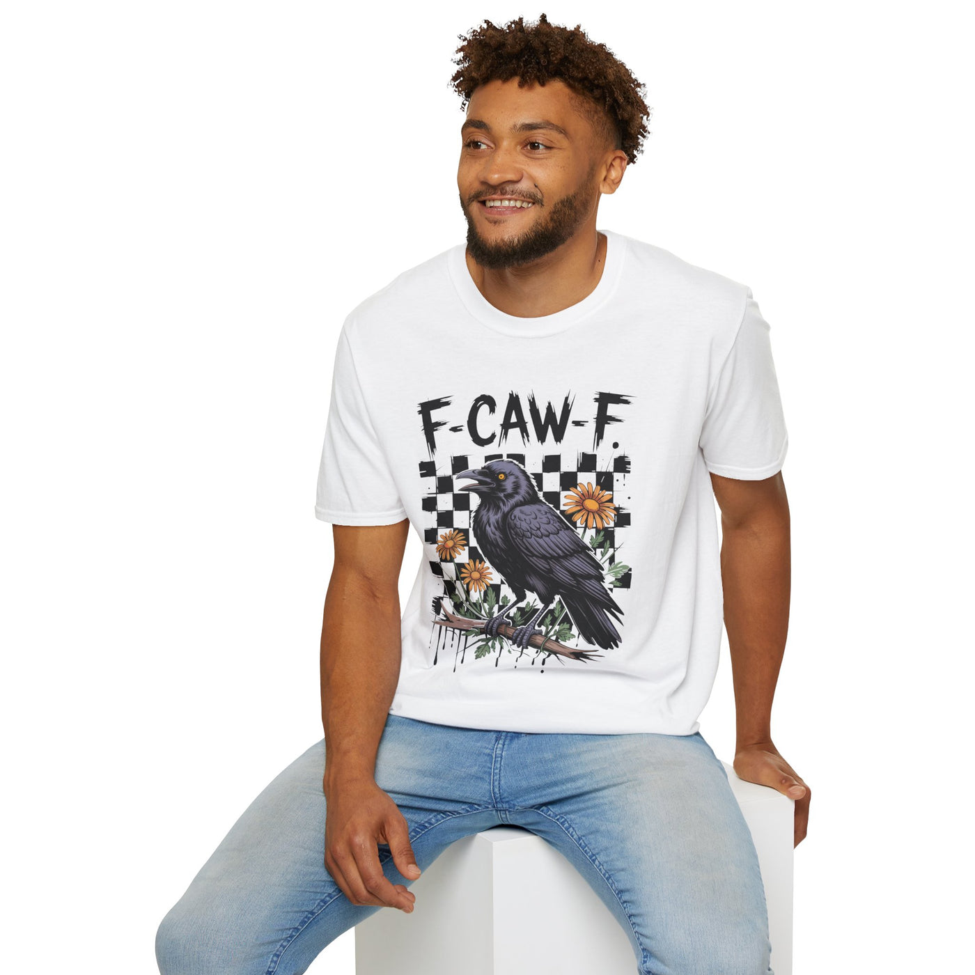 F-CAW-F Halloween Raven Graphic Tee | Spooky Fall Shirt for Halloween Lovers