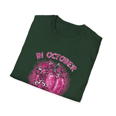 In October We Wear Pink Breast Cancer Awareness T-Shirt