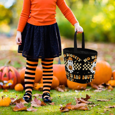 Kids Halloween Tote – “No Diggity, Bout to Bag It Up” Trick-or-Treat Candy Bag