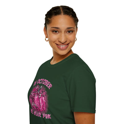 In October We Wear Pink Breast Cancer Awareness T-Shirt