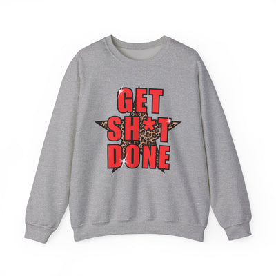 “Get Stuff Done” Motivational Graphic Sweatshirt | Bold Leopard Star Design