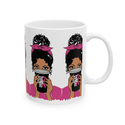 Empowered Sips: Breast Cancer Awareness Coffee Mug – 11oz & 15oz