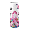 20 oz Breast Cancer Ribbon and Butterflies Tumbler