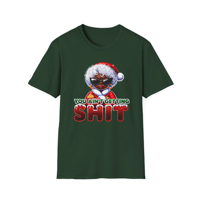 Funny Christmas T-Shirt for Women – Sassy Holiday Graphic Tee | “You Ain’t Getting Sh*t” Santa Shirt