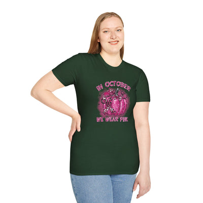 In October We Wear Pink Breast Cancer Awareness T-Shirt