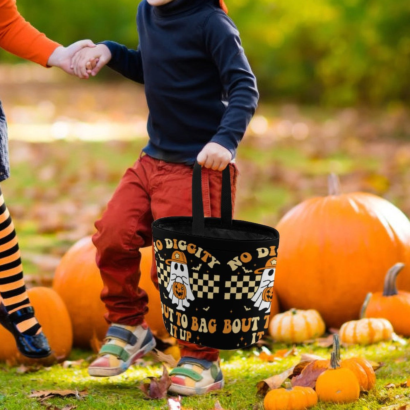 Kids Halloween Tote – “No Diggity, Bout to Bag It Up” Trick-or-Treat Candy Bag