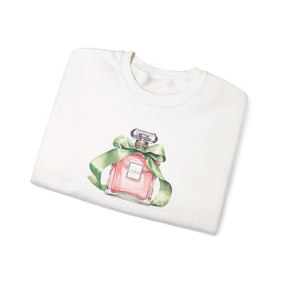 Pretty & Powerful Sorority-Inspired Perfume Bottle Sweatshirt | Chic Pink & Green Pullover